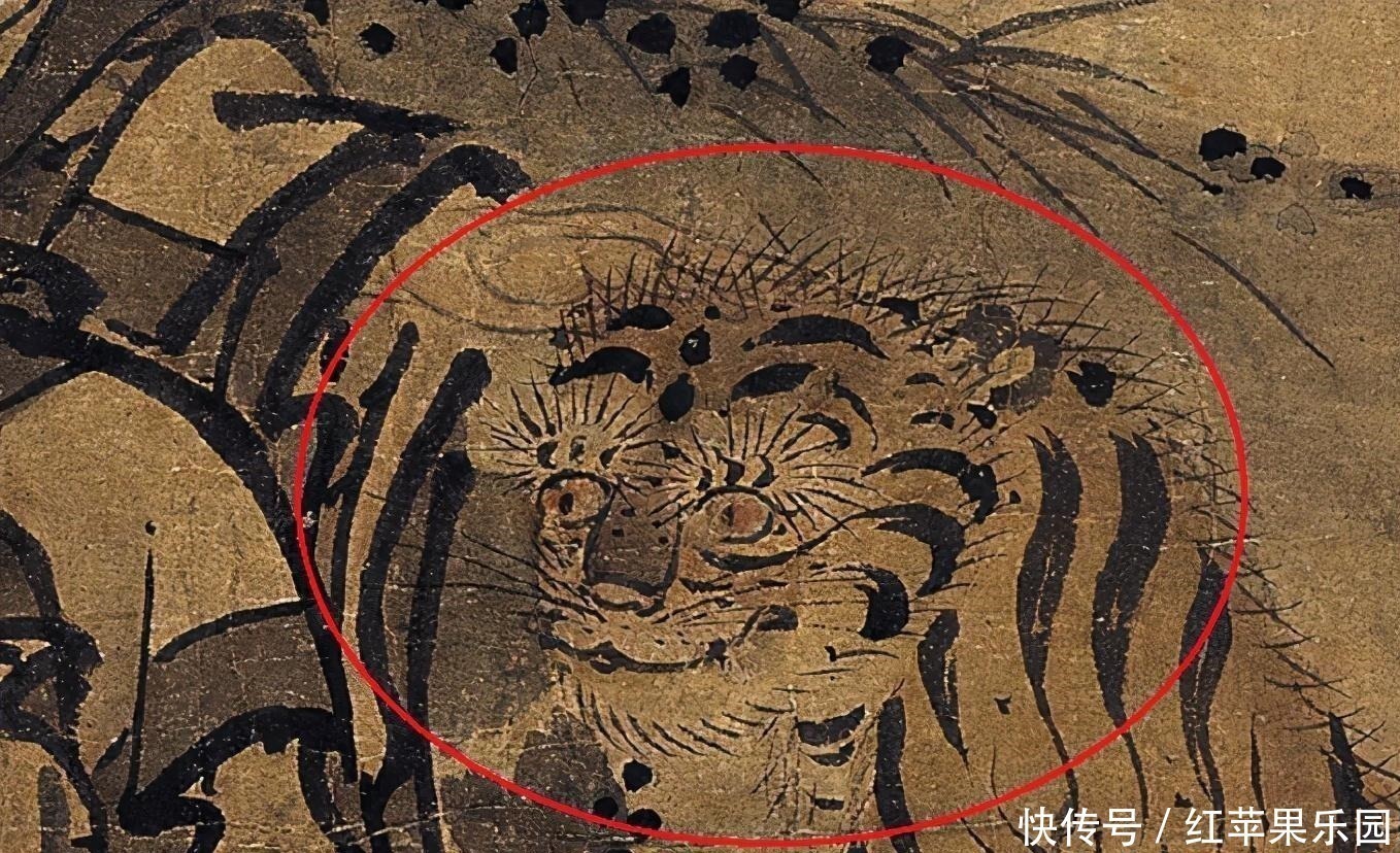 罗汉图！700年前的古画，疑似出现穿越中的老虎，画中老人表情更奇怪