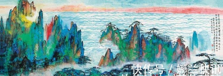 刘海粟！刘海粟的国画，画风让人叫绝，怎么会有这种绚丽神奇的颜色