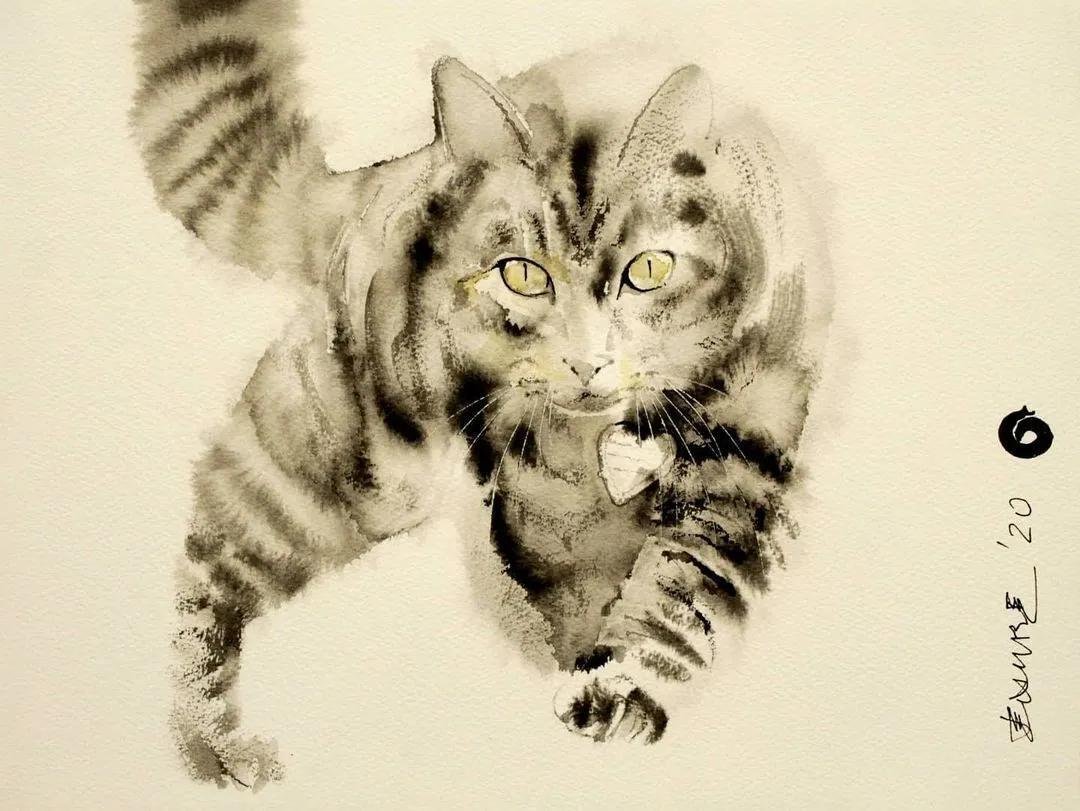 专画国画的老外,竟被10万人狂热追捧,看完作品立马佩服不已