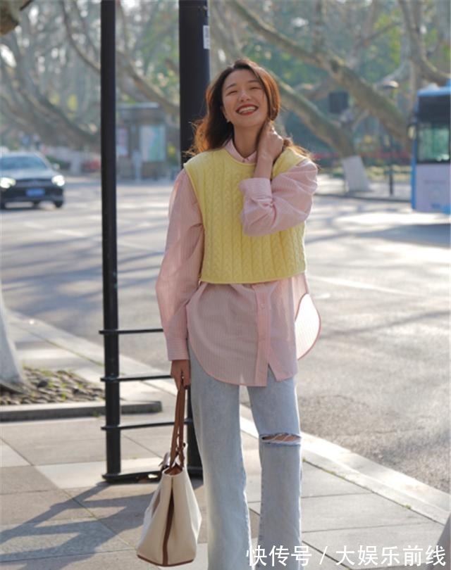 时髦 “衬衫+马甲”是早秋的标配,青春时尚又显瘦,你最喜欢哪一套!