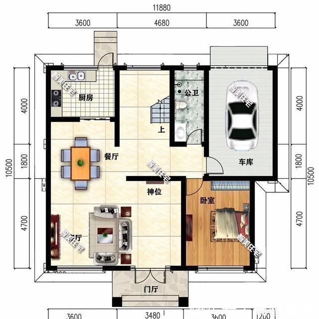 别墅|带车库设计的两栋农村别墅,实用方便,户型一适合放农用车