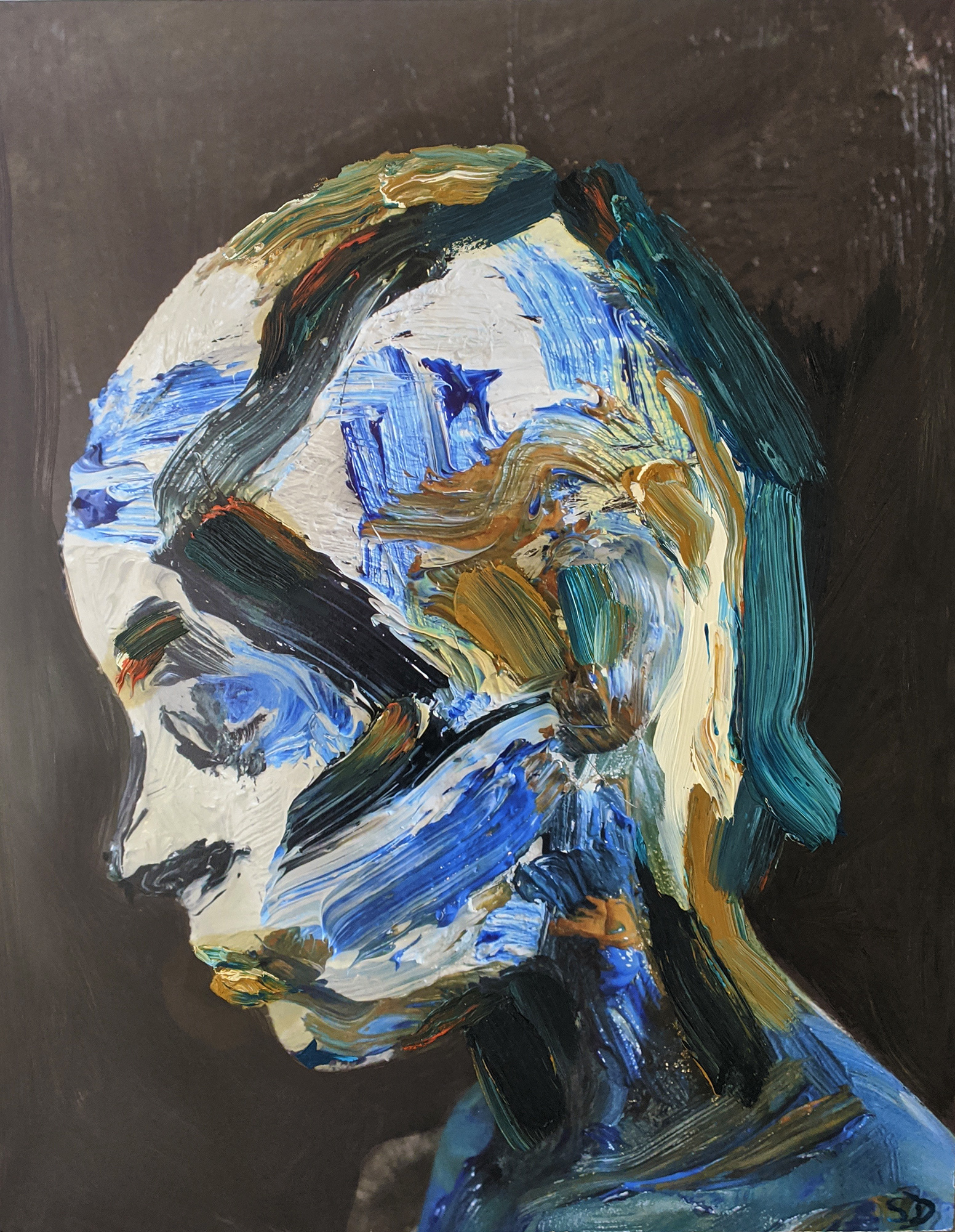 索菲·德里克@你见过在画布上画画的,可你见过在自己头上画油画的吗