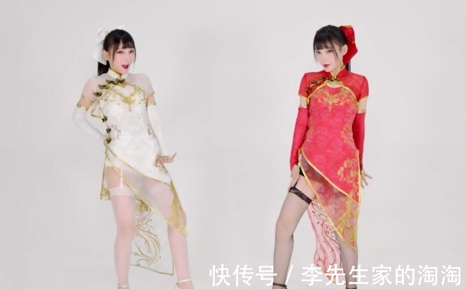 新潮流|UP主咬人猫更新舞蹈作品，高开叉短旗袍，袜子上还有根绳