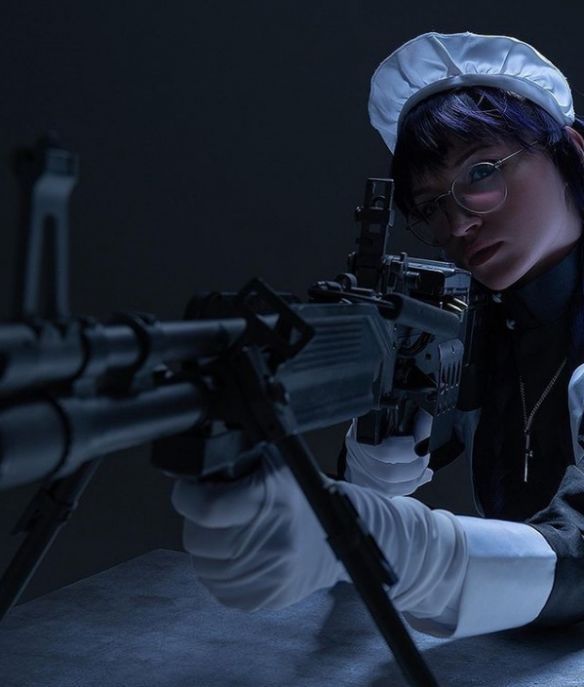 俄罗斯|俄罗斯正妹COS《黑礁》战斗女仆长 反差御姐战力爆炸