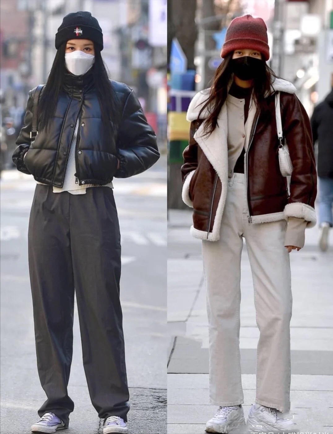 素人|韩国街头素人街拍, 戴着口罩也能感受到时尚感, 衣品超赞!
