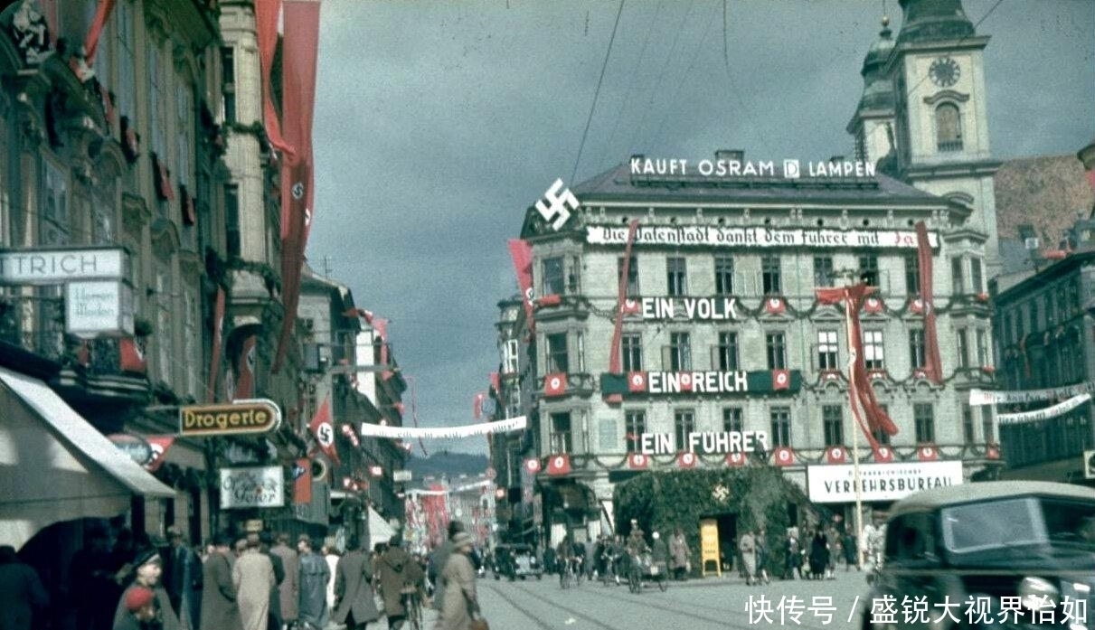 奥地利|纳粹德国吞并奥地利希特勒衣锦还乡维也纳人热烈欢迎