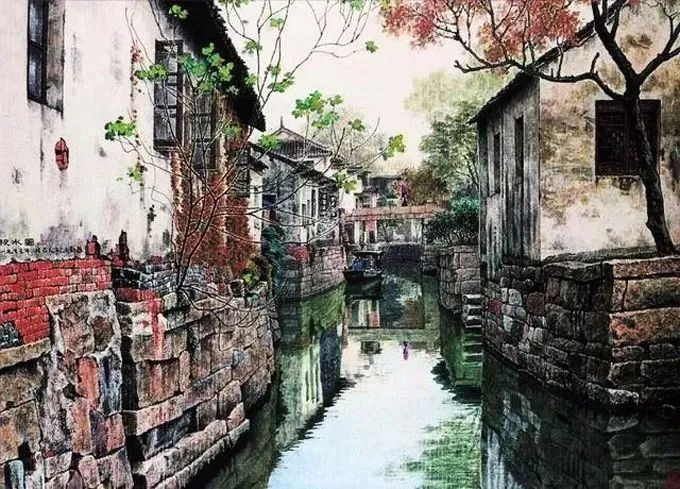 贺天健&吕吉人笔下的水韵江南,美在意境!