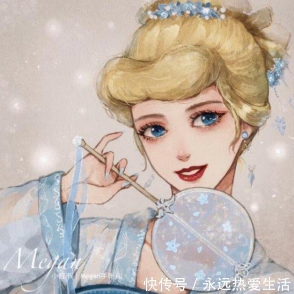 花木兰$迪士尼公主古风装扮,艾莎公主美丽动人,但是花木兰最适合!