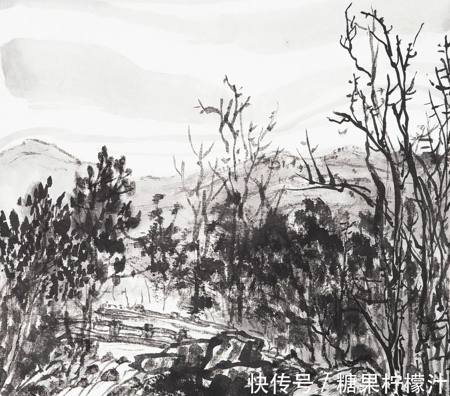 笔力#国画新锐|他的山水画笔力骄劲,墨色浓重,恰如岭南热烈的天气