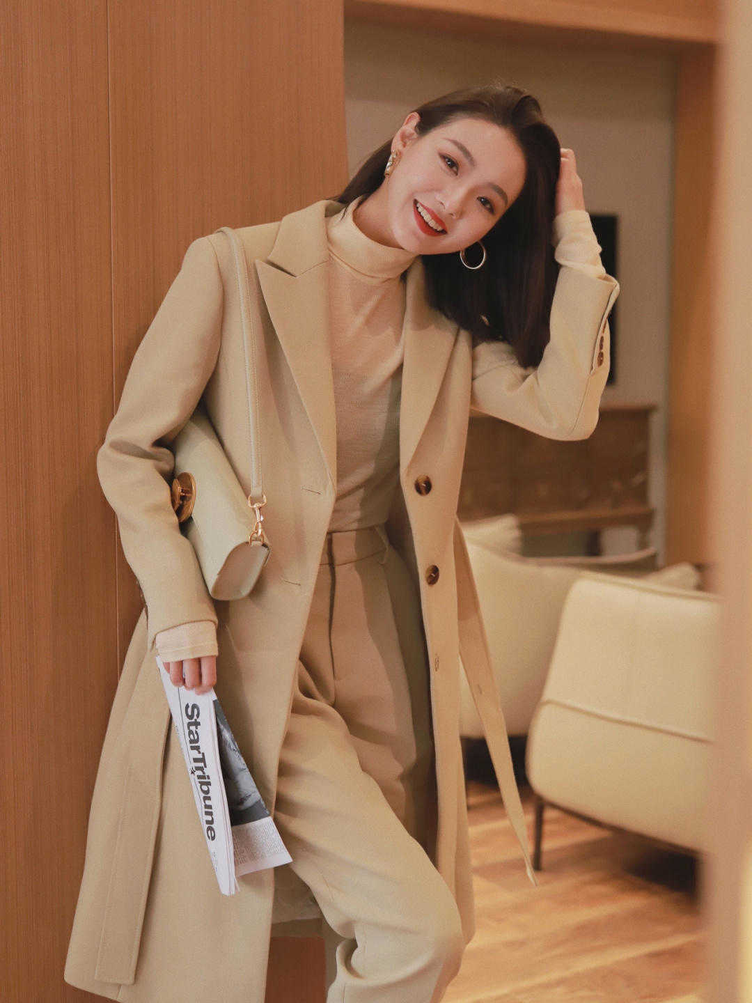 穿搭|秋冬的标配卡其色大衣,怎么穿都好看,几个搭配技巧送你,绝对轻松驾驭