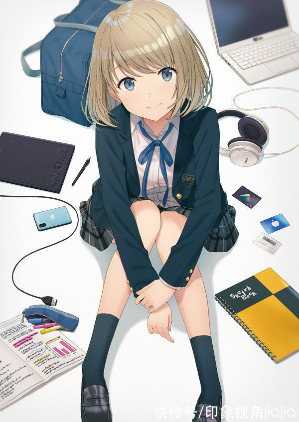 人物$超萌高颜值少女插画,寥寥几笔的线条将人物刻画得生动形象