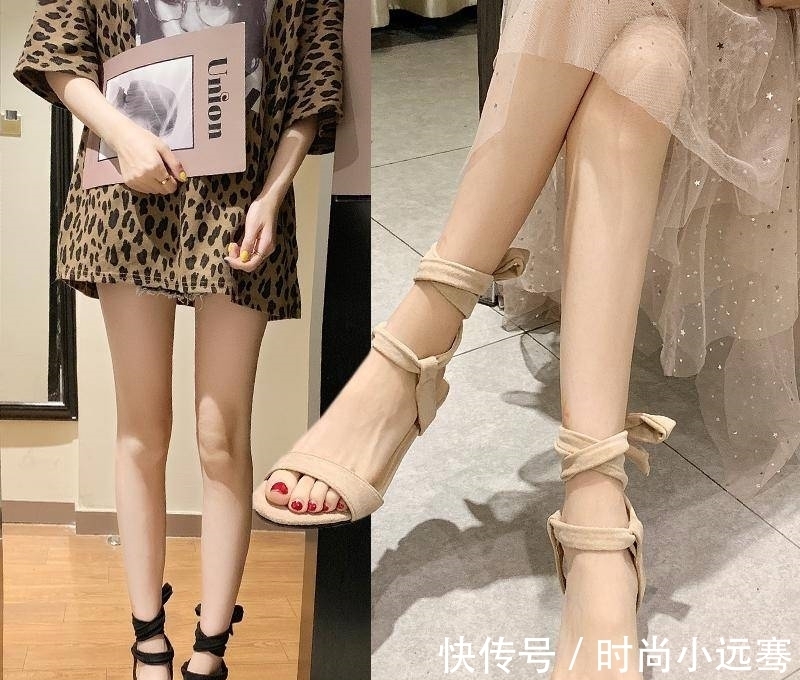 小仙女们 “缠绕”款高跟凉鞋，早秋也可以穿，展现出另一面别致的美