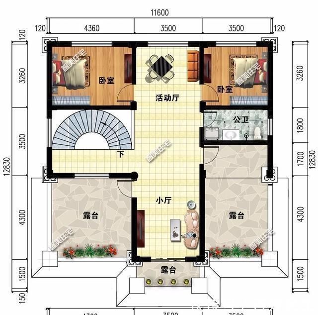面宽|面宽11-12米之间,客厅挑空设计的欧式别墅,点亮乡村之美