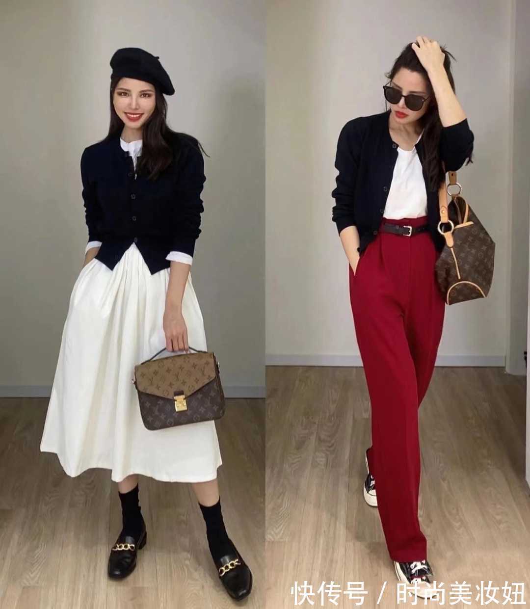 实用 这才是“一衣多穿”的示范,针织开衫穿出16套造型,实用又时髦