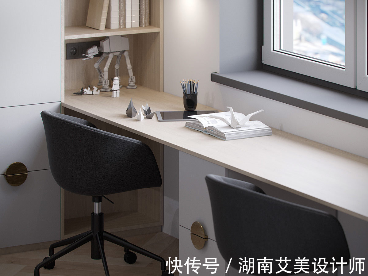 灰色|198平软装设计,深蓝色与灰色的碰撞