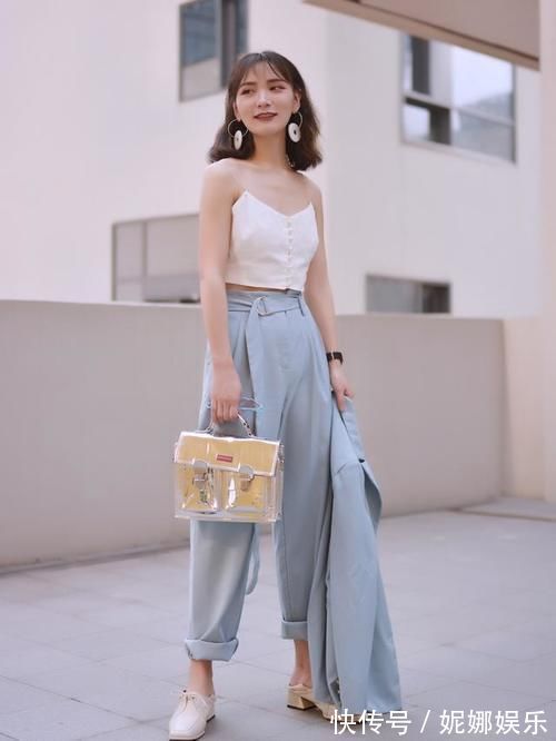 穿法 小吊带+长裤=今夏流行新穿法,洋气显瘦显腿长,小个子也爱了