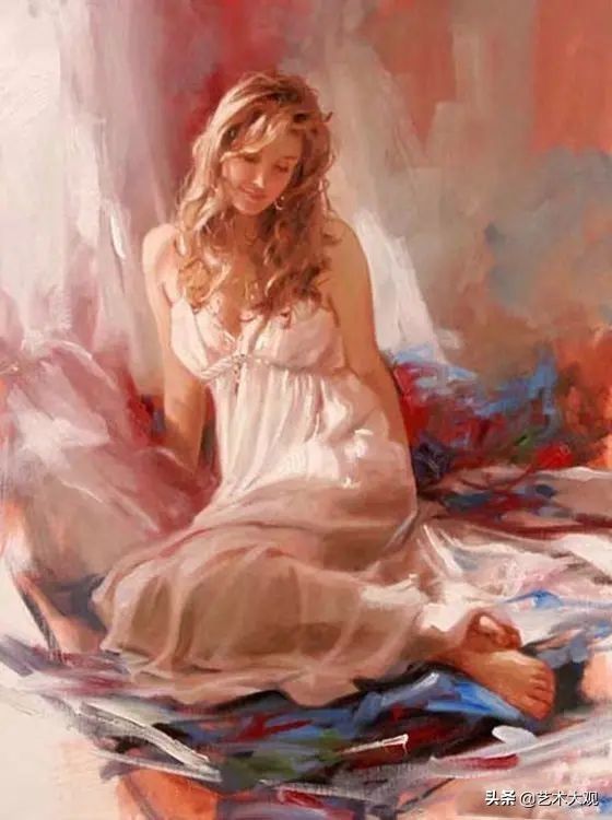 ri@西式风格淑女绘画——当代画家Richard S. Johnson人物油画欣赏