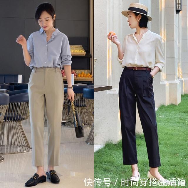 紧身 别穿牛仔裤了,2022年流行这4条裤子,温暖又显瘦,真的太时髦了