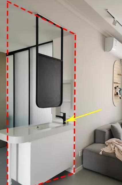 齐家云云|客厅隔断只能砌墙?教你把洗漱台延长,既能当隔断还能干湿分离