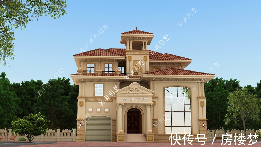 罗马柱|三层欧式别墅，整体设计高端上档次，配色搭配舒适自然。