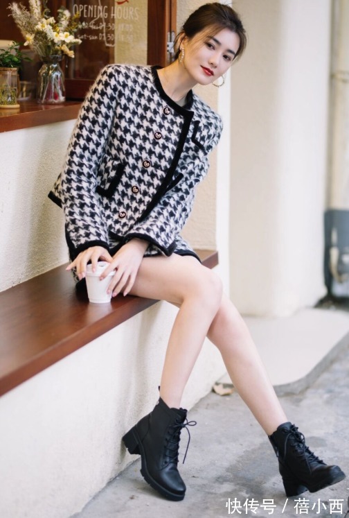外套|冬季多尝试“千鸟格”外套,经典好看又时髦,时髦精早已在穿了