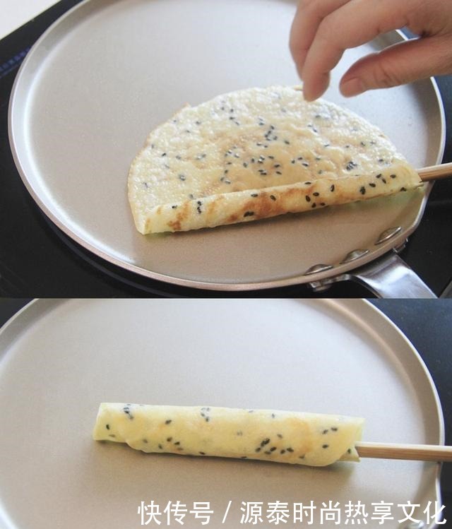 一个平底锅就能搞定的美食——脆皮芝麻蛋卷!