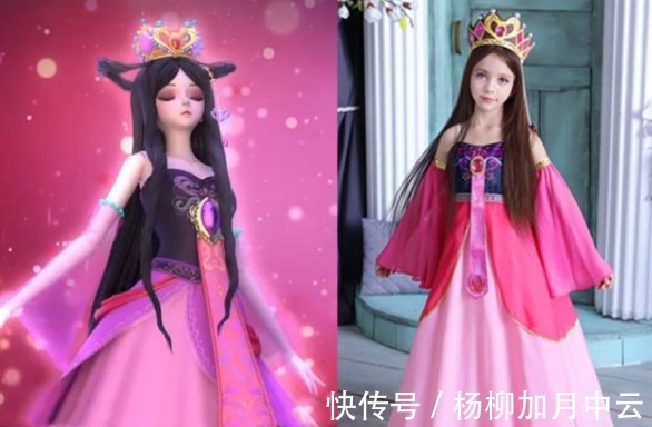 蓝孔雀|小学生COS叶罗丽,蓝孔雀好可爱,灵公主是位外国小朋友