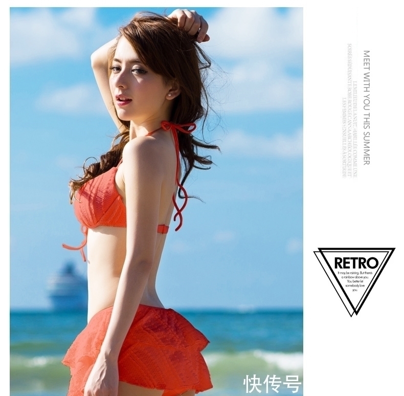 布料|海边度假泳衣美女,体现的肤白貌美,好看迷人尽显女人魅力