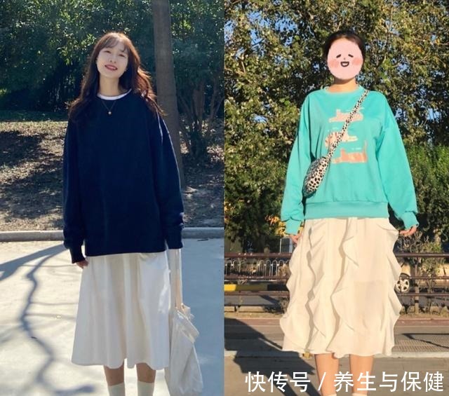 小白裙 讲真,卫衣下面要少穿裤子,今年流行这样穿,减龄显嫩,值得学习!