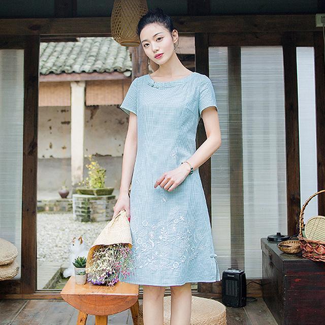 棉麻|东方古韵的改良旗袍裙,轻松秀出玲珑曲线之美,让人着迷