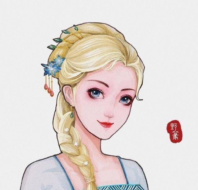 白雪公主|迪士尼公主穿上汉服,艾莎公主超帅气,白雪公主可爱又俏皮