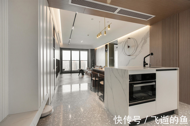 空间|黑白灰调性,三室改两室,三分离设计