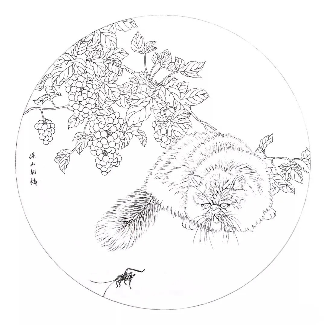 赭石！《加菲猫》工笔画法步骤