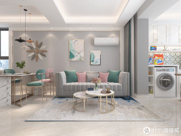 玄关|她45㎡loft公寓，坚持装修轻奢风，巧用线条，装出高级感，有品位