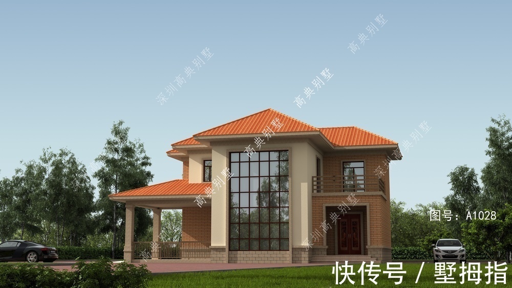 小别墅|这款欧式小别墅,靓丽的颜色搭配,给人感觉眼目一新。