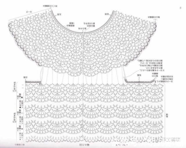 cm|一款从上往下钩简单“扇子花”简单A版小白裙教程，时尚美丽！