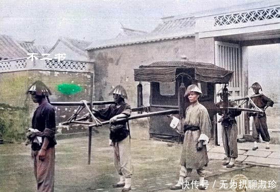 贵族|清末上色老照片:贵族的出行方式,轿子、马车、人力车应有尽有
