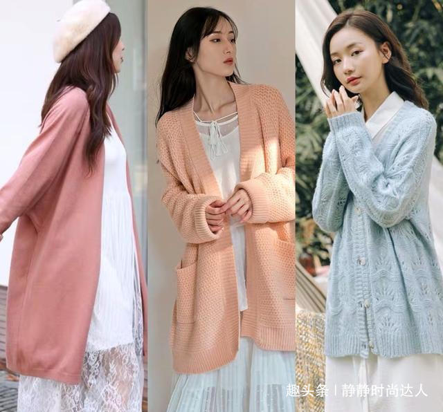毛衣 秋天长款宽松毛衣搭裙子,女人的温柔感,一下就出来了
