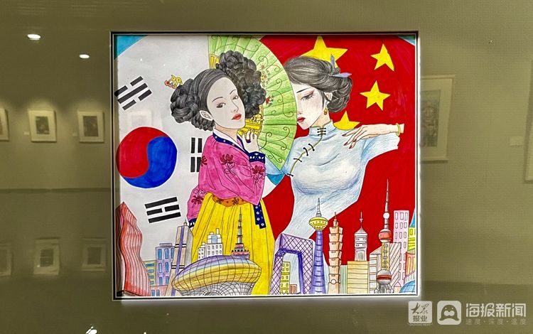 群山市@威海-韩国友城青少年绘画展暨威海“中韩文化交流年”系列活动启动