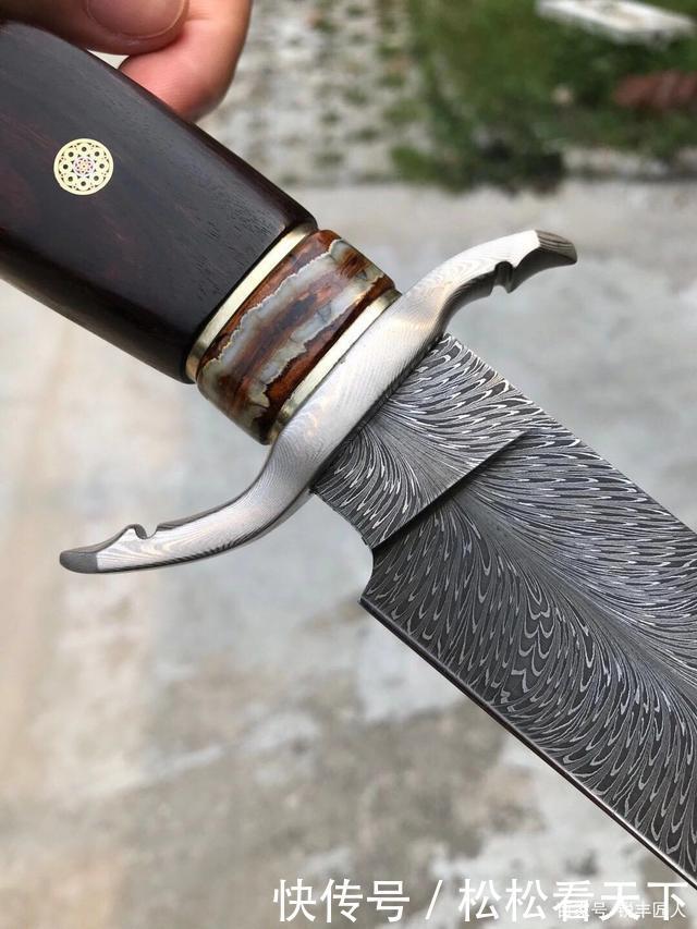 a7306|鉴赏,羽毛手工大马士革钢博伊