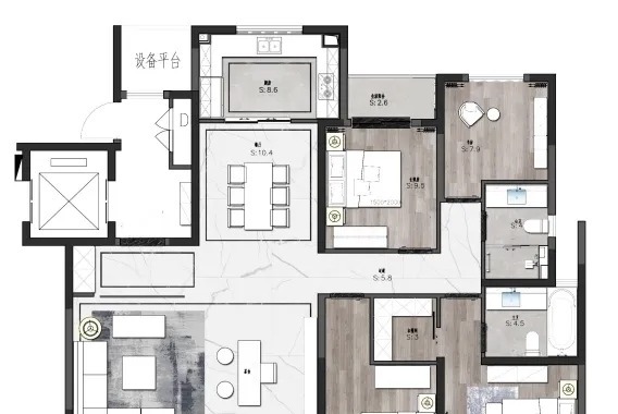 客厅|95后小伙子的“豪宅”,165㎡新中式之家,水墨乘风,叫人佩服
