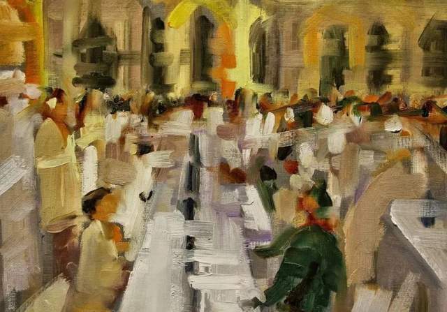 油画颜料|她以生动、动感和现代的笔触,描绘画面