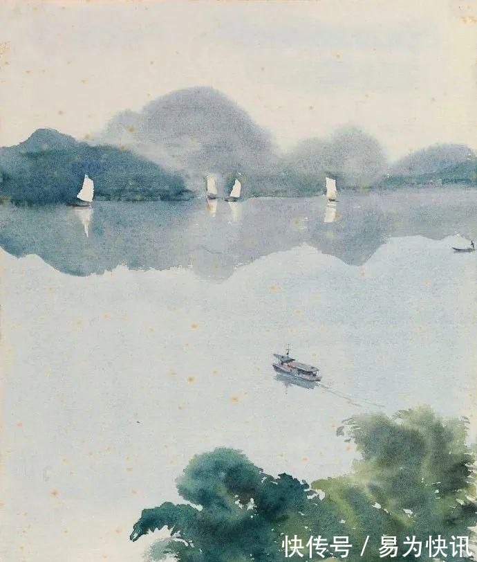 徐悲鸿!他被徐悲鸿称为“中国艺术界卓绝天才”,融入水墨意境的水彩,太美好了!