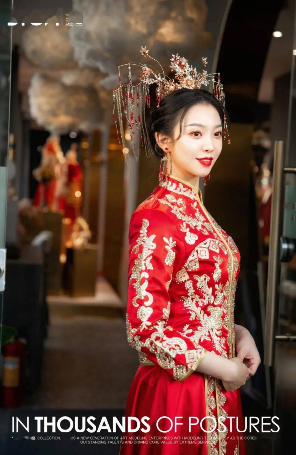 最新简约新娘造型白纱+中式，闪闪的仙女梦~