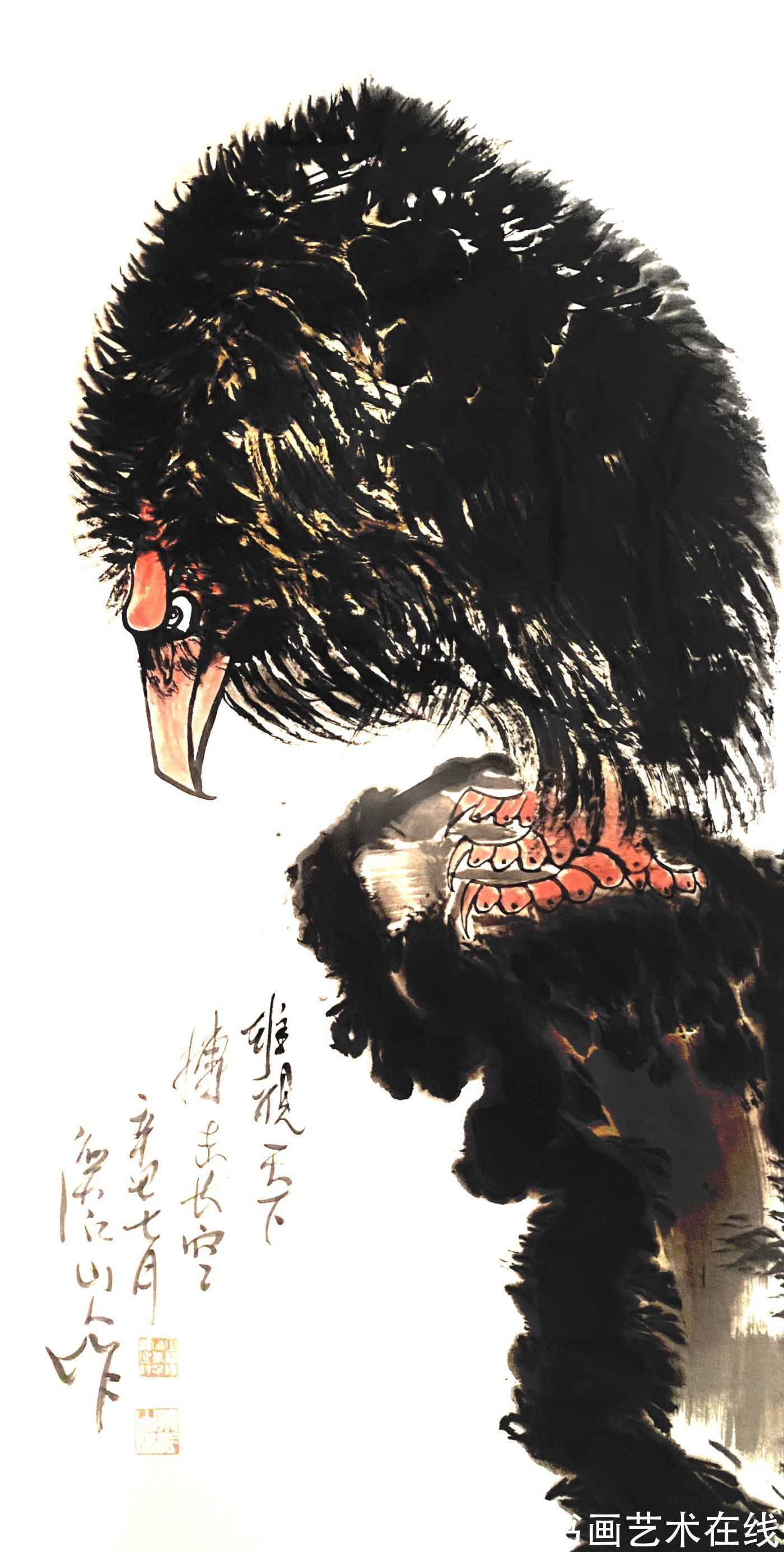 艺术市场$国画家、画鹰大家、指墨画艺术大师朱祖国——从未停止过对艺术的追求与探索