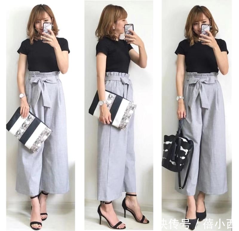时尚感|日本小姐姐的阔腿裤穿搭太高级,简约又优雅,每一套都可照着穿