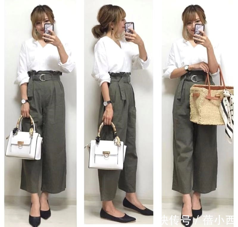 时尚感|日本小姐姐的阔腿裤穿搭太高级,简约又优雅,每一套都可照着穿