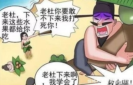 搞笑|搞笑漫画：流落孤岛，老杜享受被美女环绕的皇帝般的待遇？