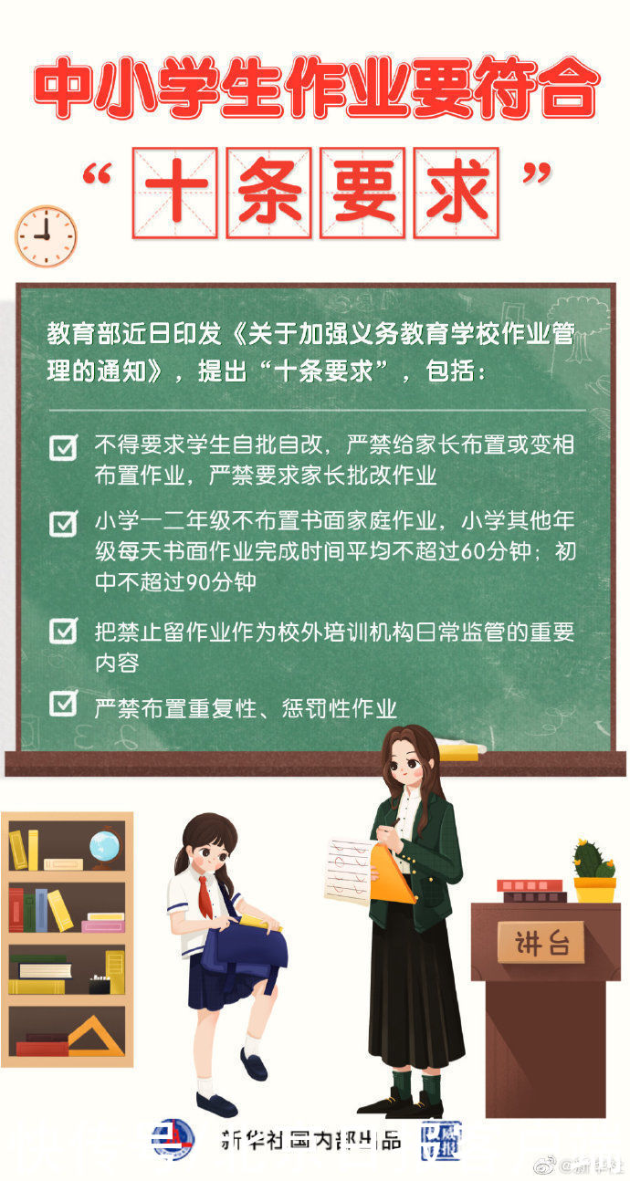 一二年级不留书面作业！教育部发布中小学生作业管理十条要求