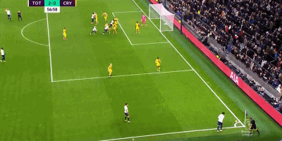 角球|孫興慜角球開出，凱恩端射稍稍高出